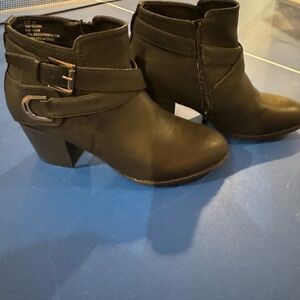 Taylor Black Ankle Booties with Buckle Detail